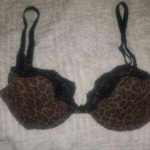 Victoria's Secret Leopard Lace Push-Up Bra - Brown/Black